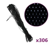 Kalėdinių lempučių tinklas, 3x3m, 306 šaltos baltos LED