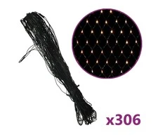 Kalėdinių lempučių tinklas, 3x3m, 306 šiltos baltos LED