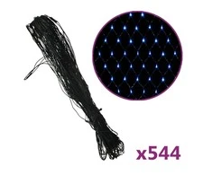 Kalėdinių lempučių tinklas, 4x4m, 544 mėlynos LED