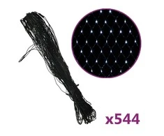 Kalėdinių lempučių tinklas, 4x4m, 544 šaltos baltos LED