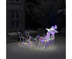 Kalėdų dekoracija elniai ir rogės, 130cm, akrilas, 160 LED