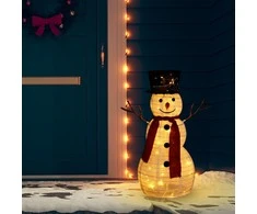Kalėdų dekoracija sniego senis, 60cm, prabangus audinys, LED