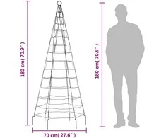 Kalėdų eglutė ant vėliavos stiebo, 180cm, 200 mėlynų LED