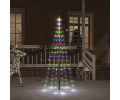 Kalėdų eglutė ant vėliavos stiebo, 180cm, 108 spalvotos LED
