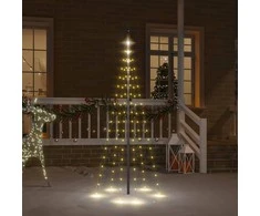 Kalėdų eglutė ant vėliavos stiebo, 180cm, 108 šiltos baltos LED