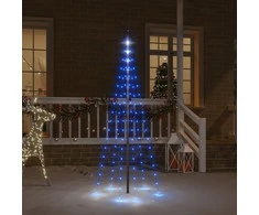 Kalėdų eglutė ant vėliavos stiebo, 180cm, 108 mėlynos LED
