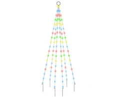 Kalėdų eglutė ant vėliavos stiebo, 180cm, 108 spalvotos LED