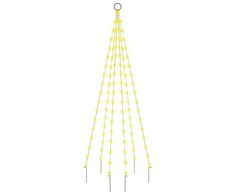 Kalėdų eglutė ant vėliavos stiebo, 180cm, 108 šiltos baltos LED