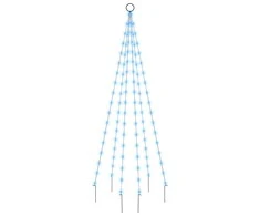 Kalėdų eglutė ant vėliavos stiebo, 180cm, 108 mėlynos LED