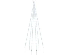 Kalėdų eglutė ant vėliavos stiebo, 180cm, 108 šaltos baltos LED
