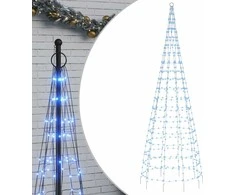Kalėdų eglutė ant vėliavos stiebo, 300cm, 550 mėlynų LED