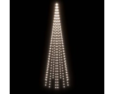 Kalėdų eglutė ant vėliavos stiebo, 300cm, 310 šaltų baltų LED