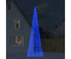 Kalėdų eglutė ant vėliavos stiebo, 500cm, 1534 mėlynos LED