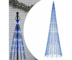 Kalėdų eglutė ant vėliavos stiebo, 500cm, 1534 mėlynos LED