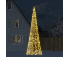 Kalėdų eglutė ant vėliavos stiebo, 500cm, 1534 šiltos LED