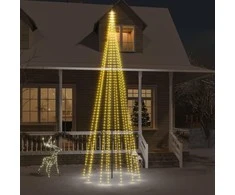 Kalėdų eglutė ant vėliavos stiebo, 500cm, 732 šiltos baltos LED