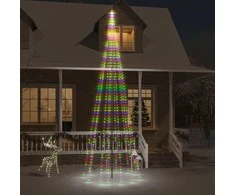 Kalėdų eglutė ant vėliavos stiebo, 500cm, 732 spalvotos LED
