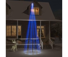 Kalėdų eglutė ant vėliavos stiebo, 500cm, 732 mėlynos LED