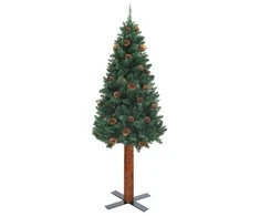 Kalėdų eglutė su kankorėžiais, žalia, 180cm, PVC ir mediena