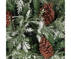 Kalėdų eglutė su kankorėžiais, žalia ir balta, 225cm, PVC/PE