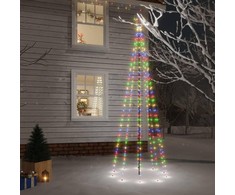 Kalėdų eglutė su kuoliuku, įvairių spalvų, 310LED, 300cm