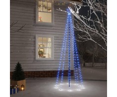 Kalėdų eglutė su kuoliuku, mėlynos spalvos, 310LED, 300cm