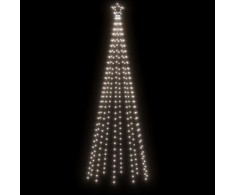 Kalėdų eglutė su kuoliuku, šaltos baltos spalvos, 310LED, 300cm