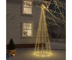 Kalėdų eglutė su kuoliuku, šiltos baltos spalvos, 310LED, 300cm