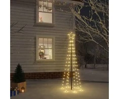 Kalėdų eglutė su kuoliuku, šiltos baltos spalvos, 108LED, 180cm