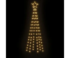 Kalėdų eglutė su kuoliuku, šiltos baltos spalvos, 108LED, 180cm