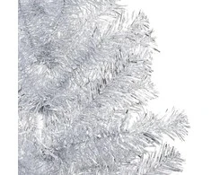 Dirbtinė Kalėdų eglutė su žaisliukais, sidabrinė, 120cm, PET