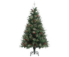 Kalėdų eglutė su pušies kankorėžiais, žalia, 150cm, PVC ir PE