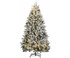 Kalėdų eglutė su šarnyrinėmis šakomis/LED/žaisliukais, 240cm