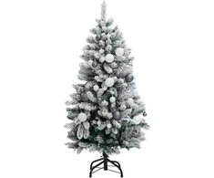 Kalėdų eglutė su šarnyrinėmis šakomis/LED/žaisliukais, 150cm