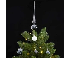 Kalėdų eglutė su šarnyrinėmis šakomis/LED/žaisliukais, 300cm