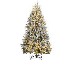 Kalėdų eglutė su šarnyrinėmis šakomis/LED/žaisliukais, 270cm