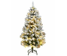 Kalėdų eglutė su šarnyrinėmis šakomis/LED/žaisliukais, 120cm