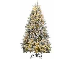 Kalėdų eglutė su šarnyrinėmis šakomis/LED/žaisliukais, 210cm