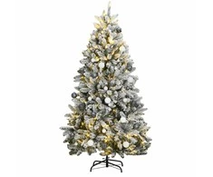 Kalėdų eglutė su šarnyrinėmis šakomis/LED/žaisliukais, 210cm