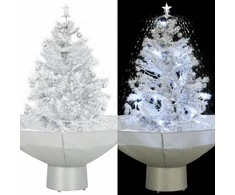 Kalėdų eglutė su sniego fun. ir skėč. form. pagr., balta, 75cm