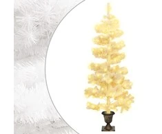 Kalėdų eglutė su vazonu, balta, 120cm, PVC, spiralės formos