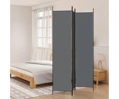 Kambario pertvara, 3 dalių, antracito, 150x220cm, audinys