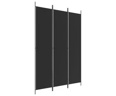 Kambario pertvara, 3 dalių, juodos spalvos, 150x220cm, audinys
