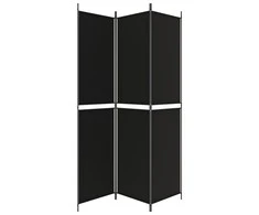 Kambario pertvara, 3 dalių, juodos spalvos, 150x220cm, audinys