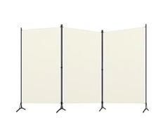 Kambario pertvara, 3 dalių, baltos spalvos, 260x180cm, audinys