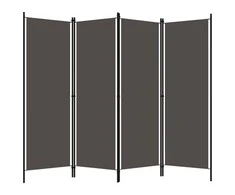 Kambario pertvara, 4 dalių, antracito spalvos, 200x180cm