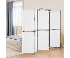 Kambario pertvara, 5 dalių, baltos spalvos, 250x200cm, audinys