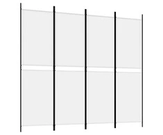 Kambario pertvara, 4 dalių, baltos spalvos, 200x180cm, audinys