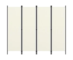 Kambario pertvara, 4 dalių, baltos spalvos, 200x180cm