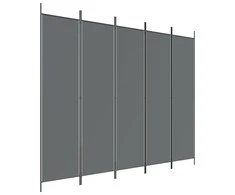 Kambario pertvara, 5 dalių, antracito, 250x200cm, audinys